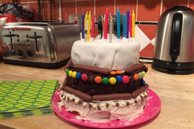 Homemade birthday cake